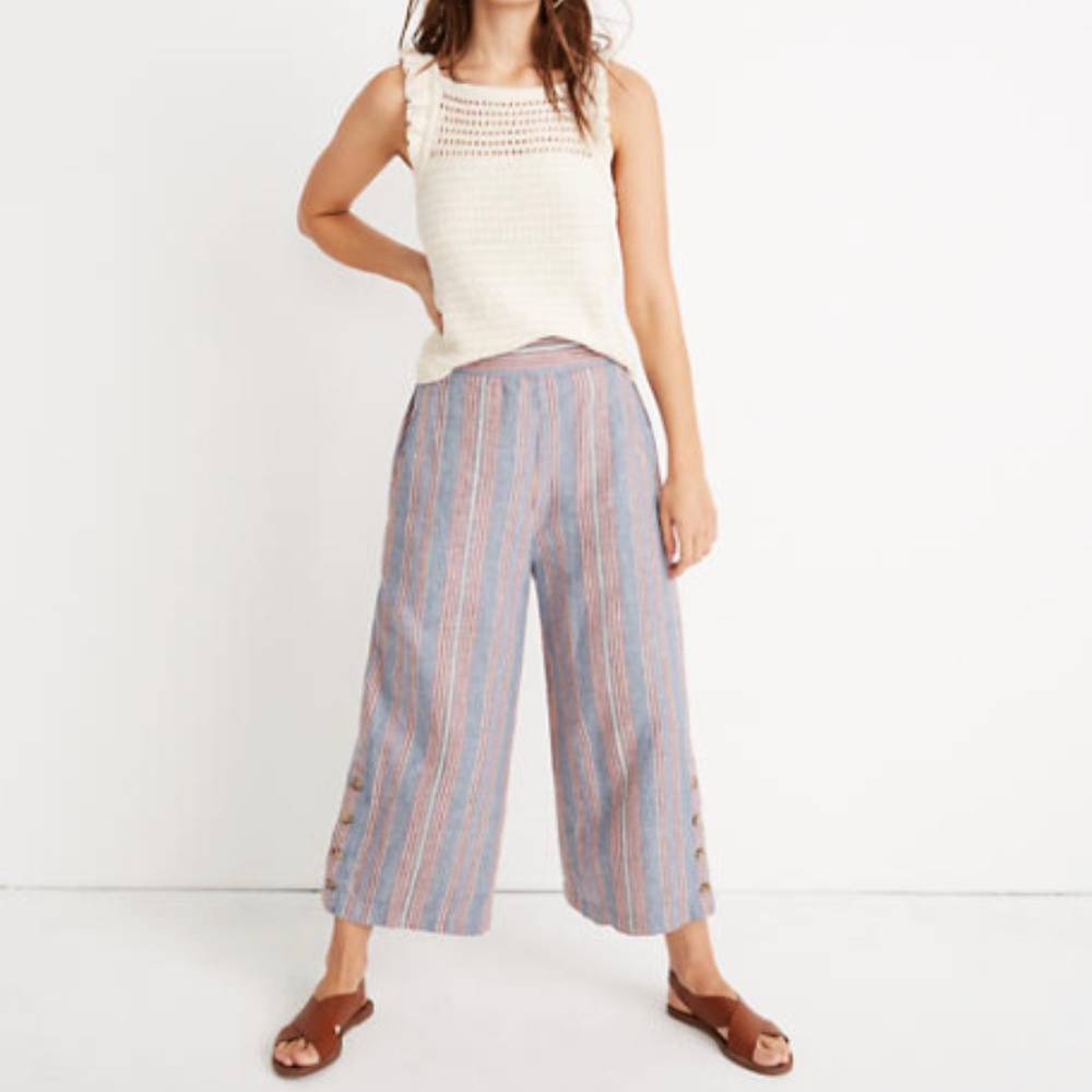 Madewell Side-Button Huston Pull-On Crop Pants